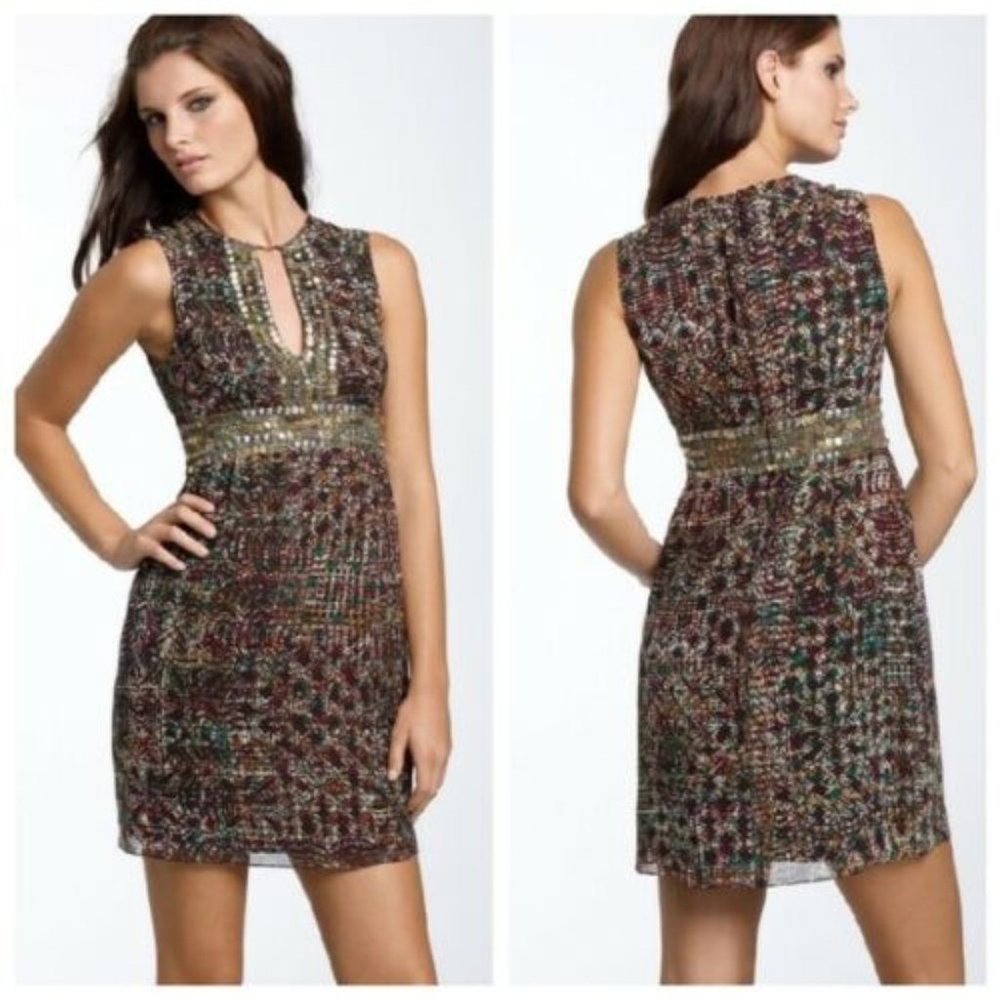 NANETTE LEPORE Love Me Multicolor Boho Silk Dress